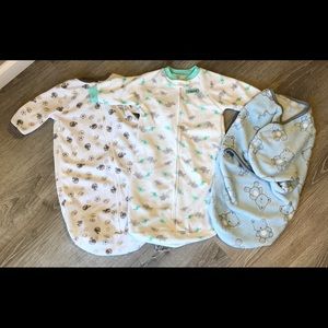 Lot of 3 Baby Swaddles/Wraps 0-9 months